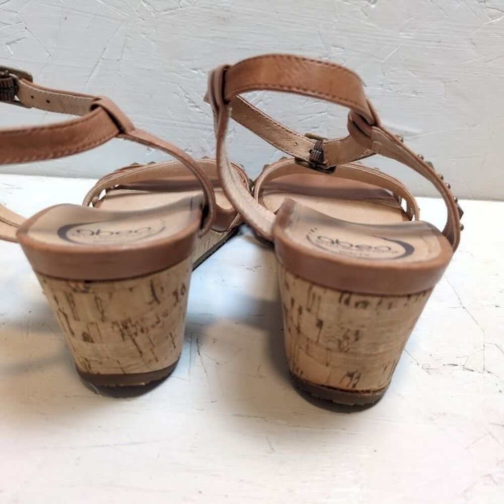 Abeo LENA Biosystem Sandals Womens 10 Brown Leather Strap Strappy Hook Loop - Picture 4 of 8